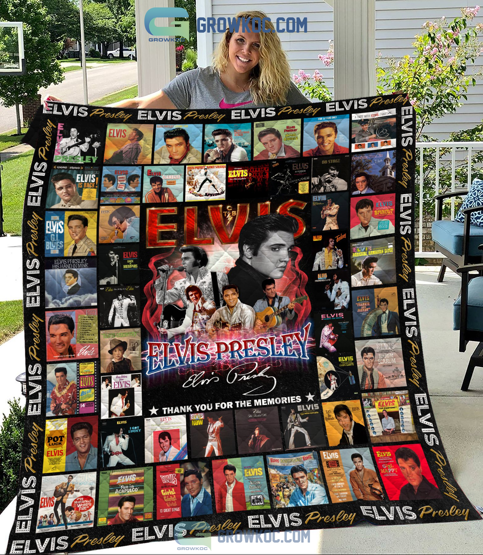 Elvis Presley King Of Rock And Roll Memories Fleece Blanket Quilt