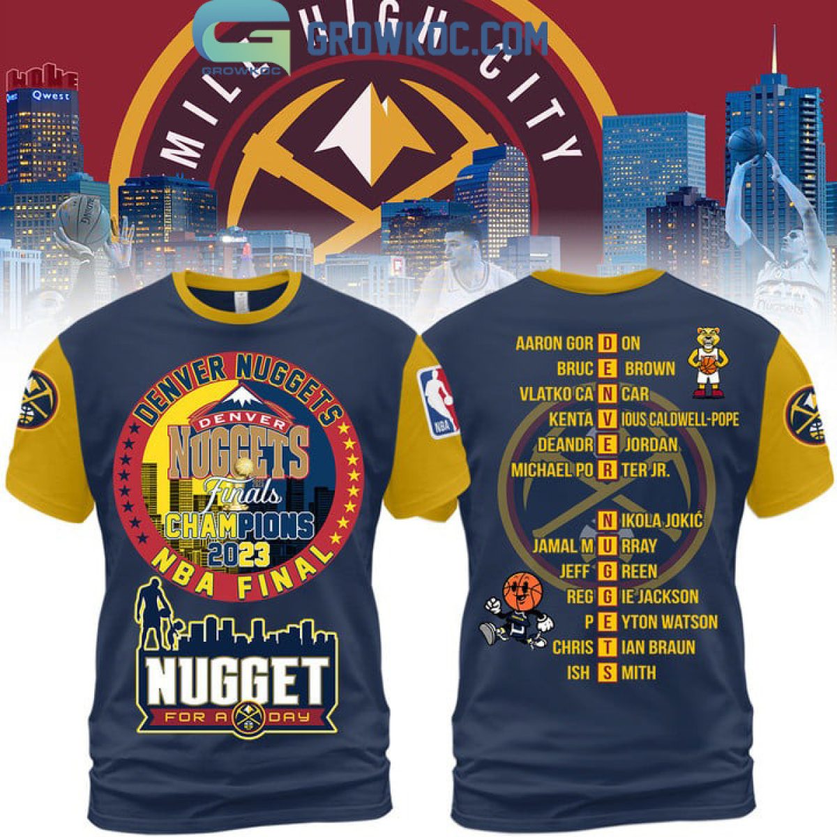 Denver Nuggets 2023 Personalized NBA Champions Midnight Blue Design  Baseball Jersey - Growkoc