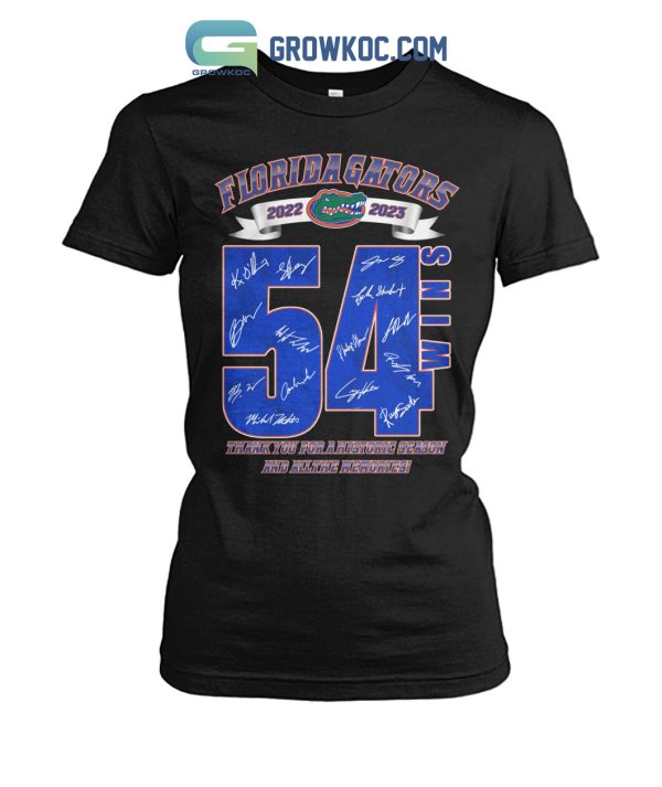 Florida Gators 54 Wins Thank You For A History Season And All The Memories T Shirt