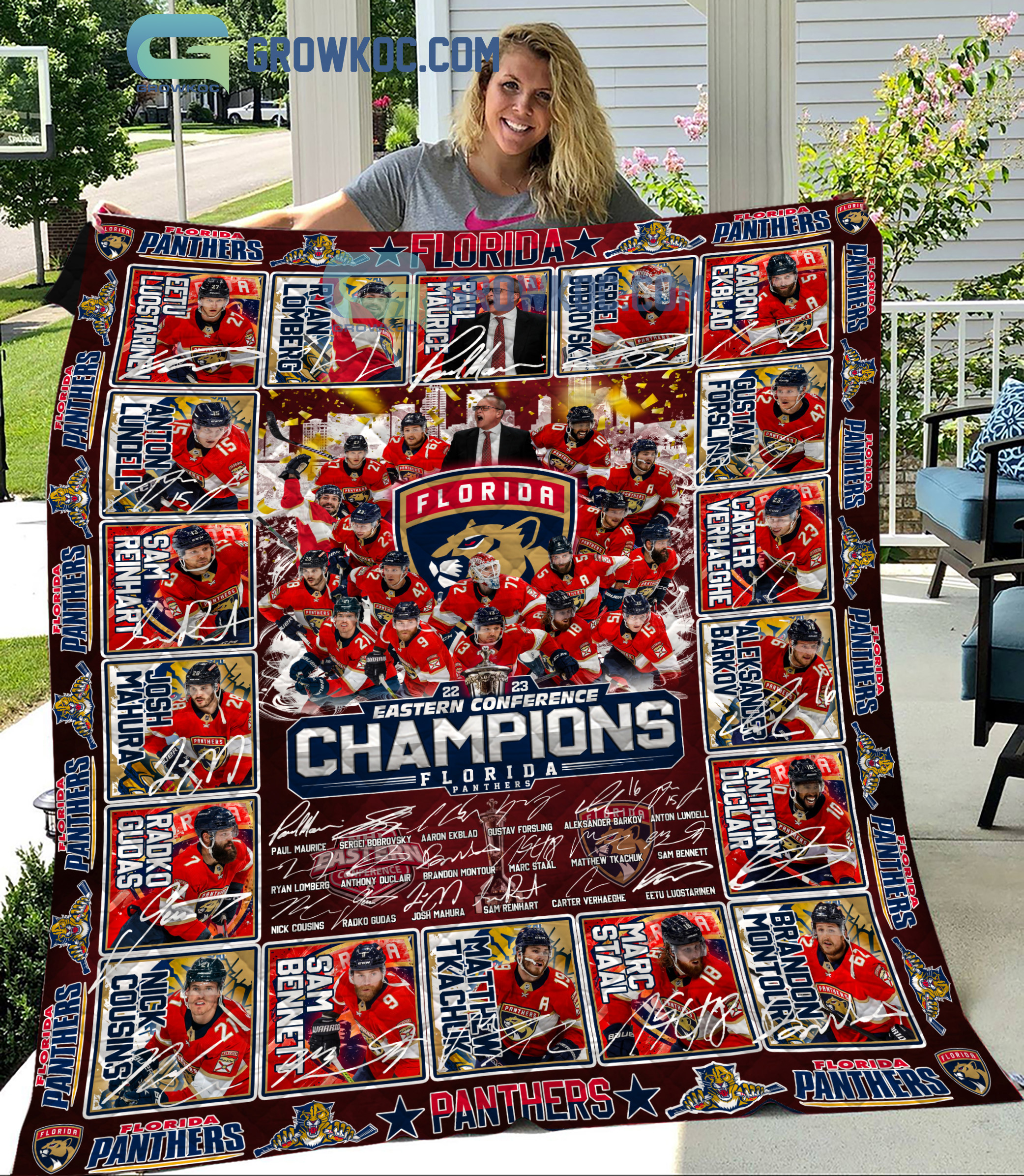 Florida Panthers NHL Eastern Conference Champions 2022 2023 Fleece Blanket Quilt