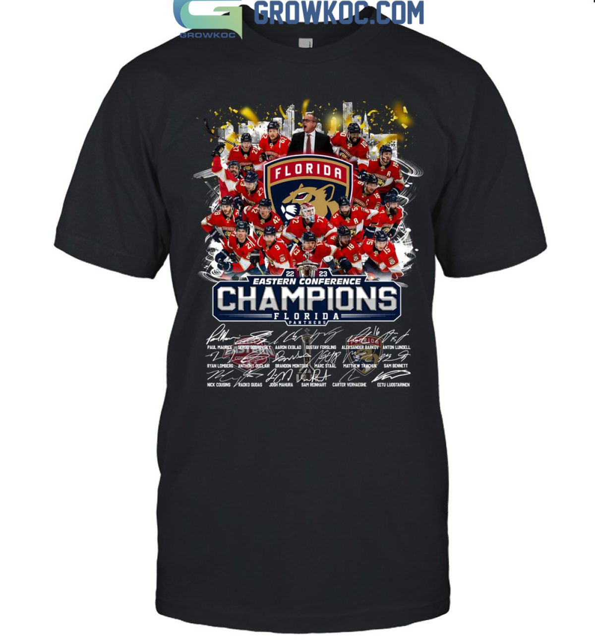 Florida Panthers NHL Eastern Conference Champions 2023 White Design Hoodie  T-Shirt - Growkoc