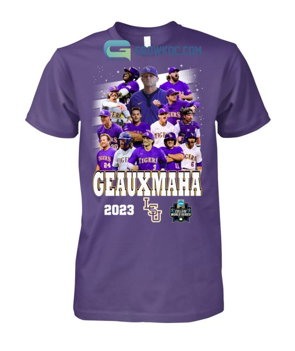 Geauxmaha 2023 LSU Tigers 2023 Men’s College Worlde Series T Shirt