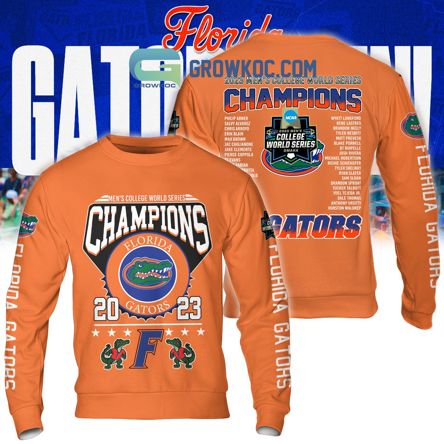 2023 NCAA Baseball National Champions Florida Gators Baseball Jersey -  Growkoc
