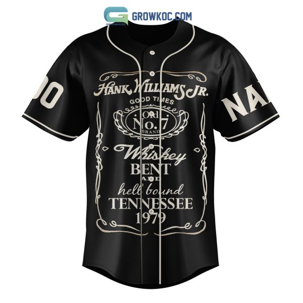 Hank Williams JR Whistkey Bent And Hell Bound Tennessee 1979 Personalized Baseball Jersey