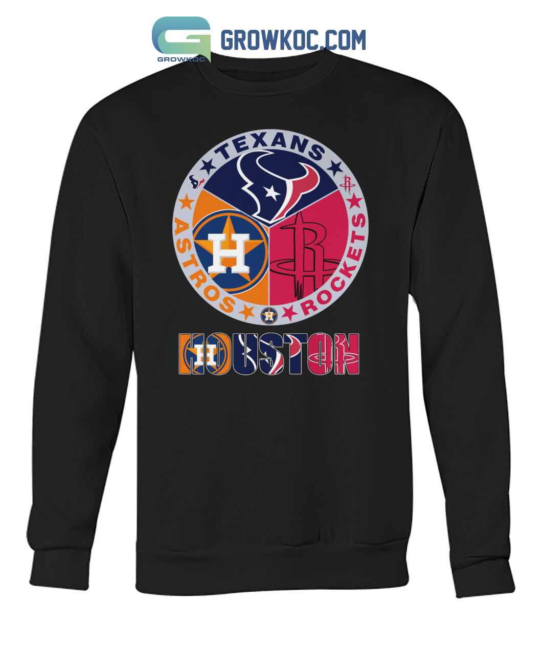 Houston Sports Teams Astros, Texans, Dynamo And Rockets Logo Shirt