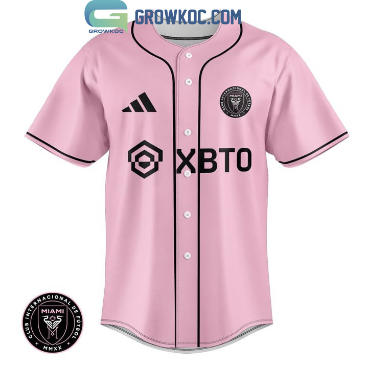 Inter Miami XBTO Lionel Messi 10 Pink Design Baseball Jersey
