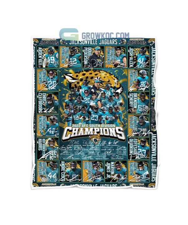 Jacksonville Jaguars AFC South Division Champions 2022 Fleece Blanket Quilt