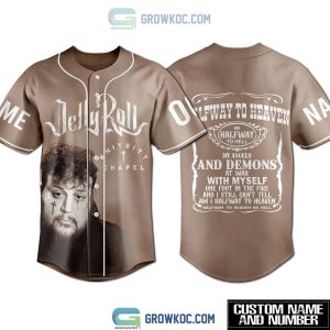 Jelly Roll Halfway To Heaven Or Halfway To Hell Brown Design Personalized Baseball Jersey