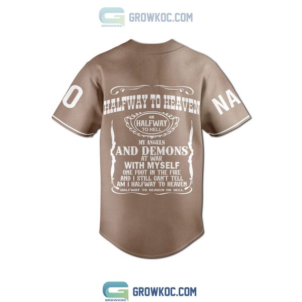 Jelly Roll Halfway To Heaven Or Halfway To Hell Brown Design Personalized Baseball Jersey