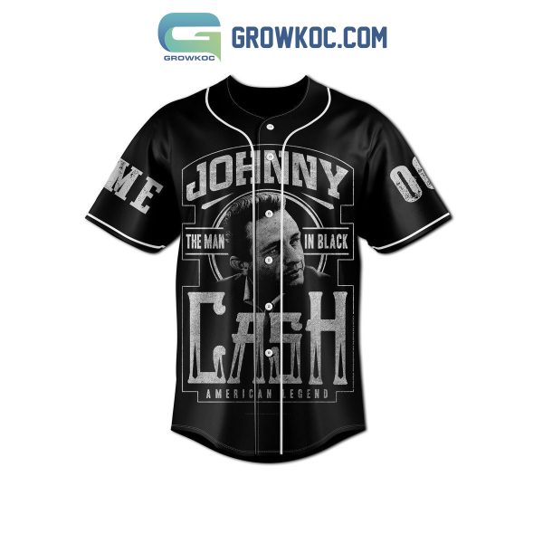 Johnny Cash The Man In Black American Legend Personalized Baseball Jersey