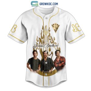 Jonas Brothers Five Albums One Night White Design Baseball Jersey