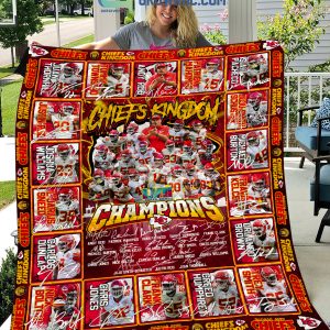 Kansas City Chiefs Kingdom NFL Super Bowl LVII Champions Fleece Blanket Quilt