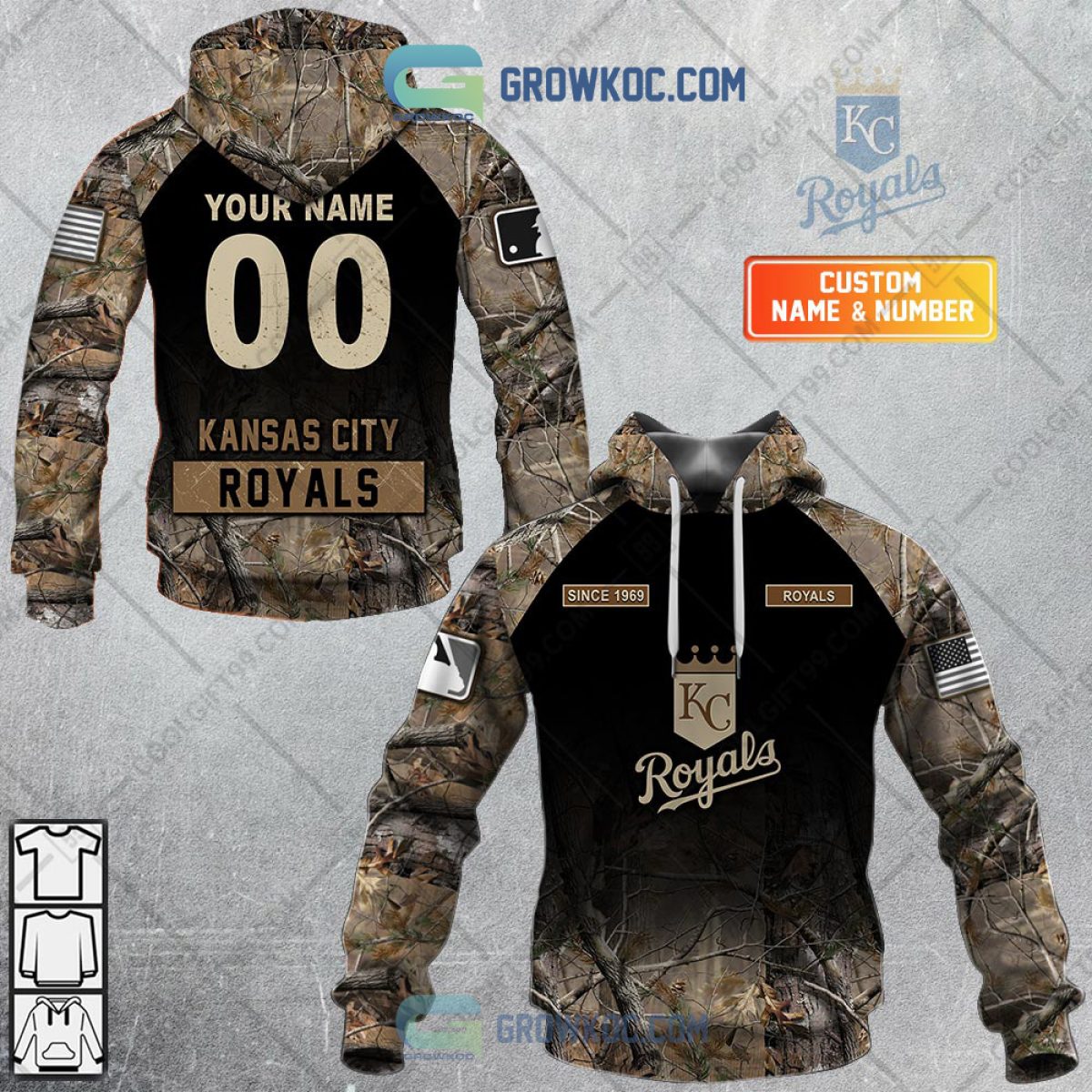 Kansas City Royals Custom Name & Number Baseball Shirt Best Gift For Men  And Women