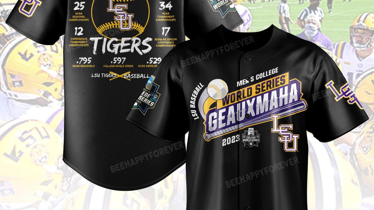 Men's LSU Tigers Baseball Jersey - College World Series Patch - Dgear