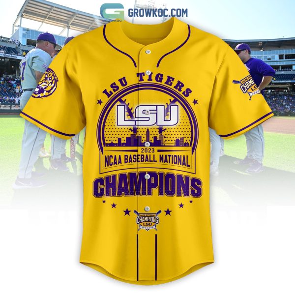 LSU Tigers 2023 NCAA World Series Champions Baseball Jersey