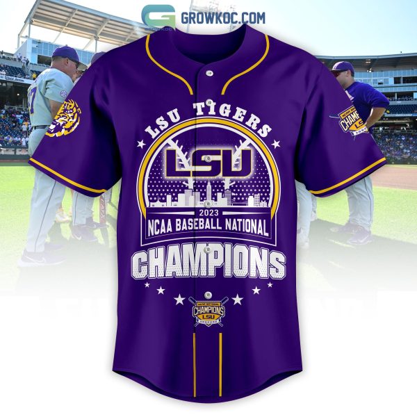 LSU Tigers 2023 NCAA World Series Champions Baseball Jersey