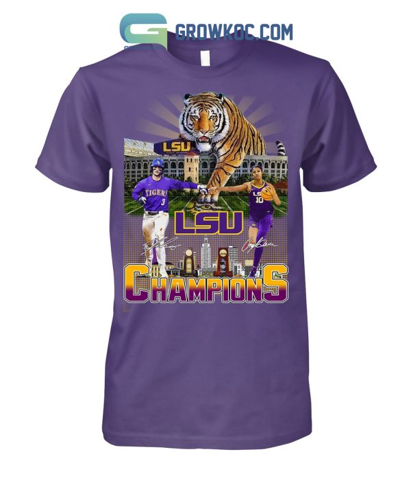 LSU Tigers Champions Dylan Crews And Angel Reese T Shirt