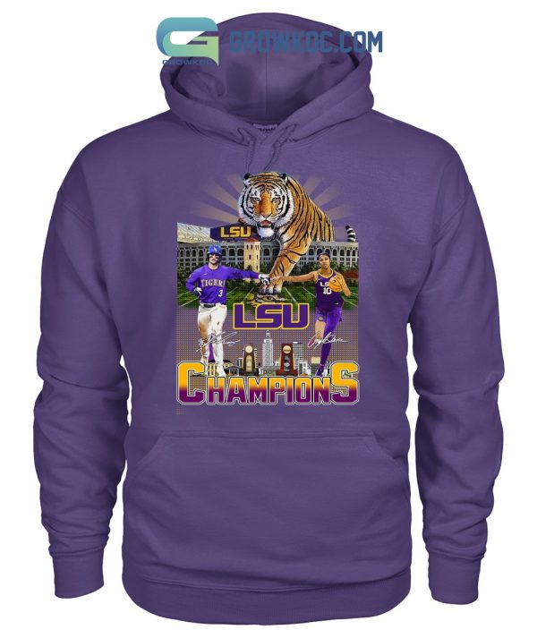 LSU Tigers Champions Dylan Crews And Angel Reese T Shirt