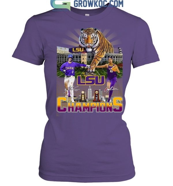 LSU Tigers Champions Dylan Crews And Angel Reese T Shirt