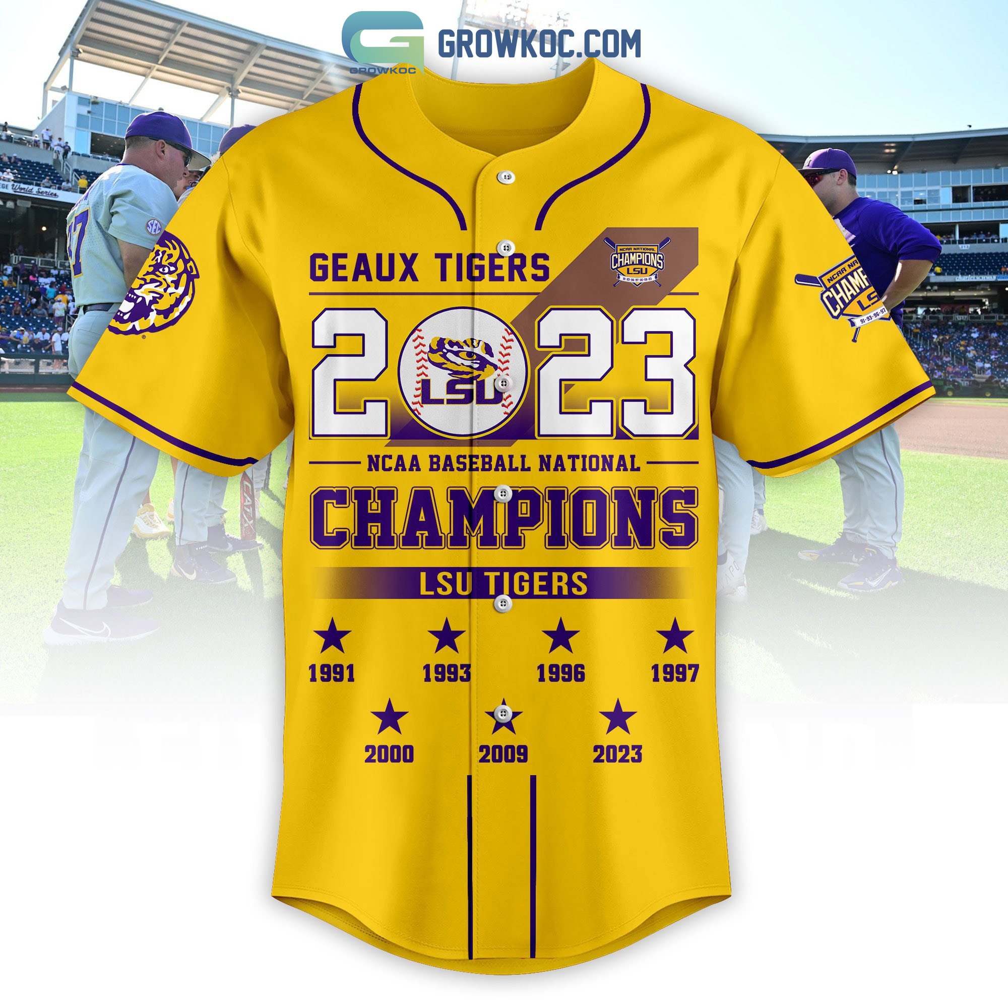 LSU Tigers NCAA Baseball National Champions 2023 Baseball Jersey