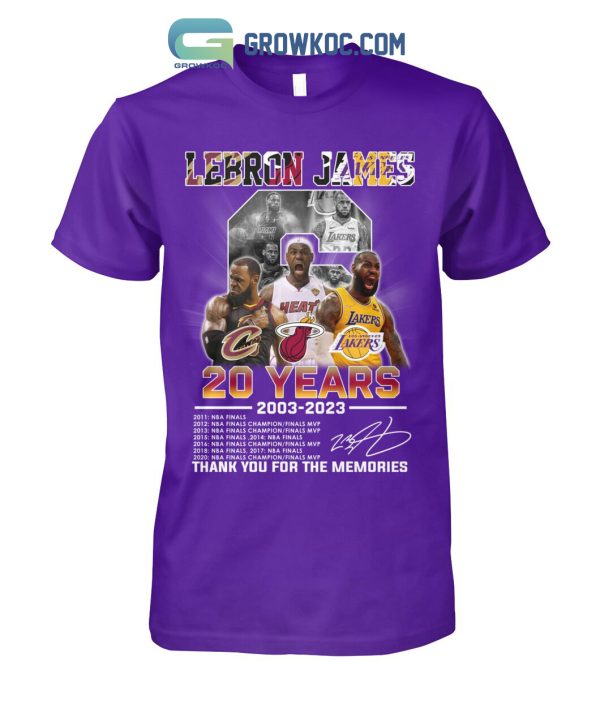 Lebron James 20 Years 2003 2023 Champions T Shirt