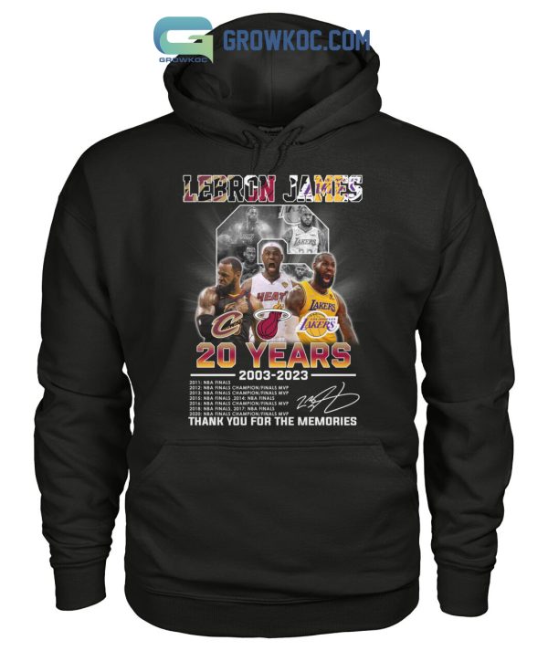 Lebron James 20 Years 2003 2023 Champions T Shirt