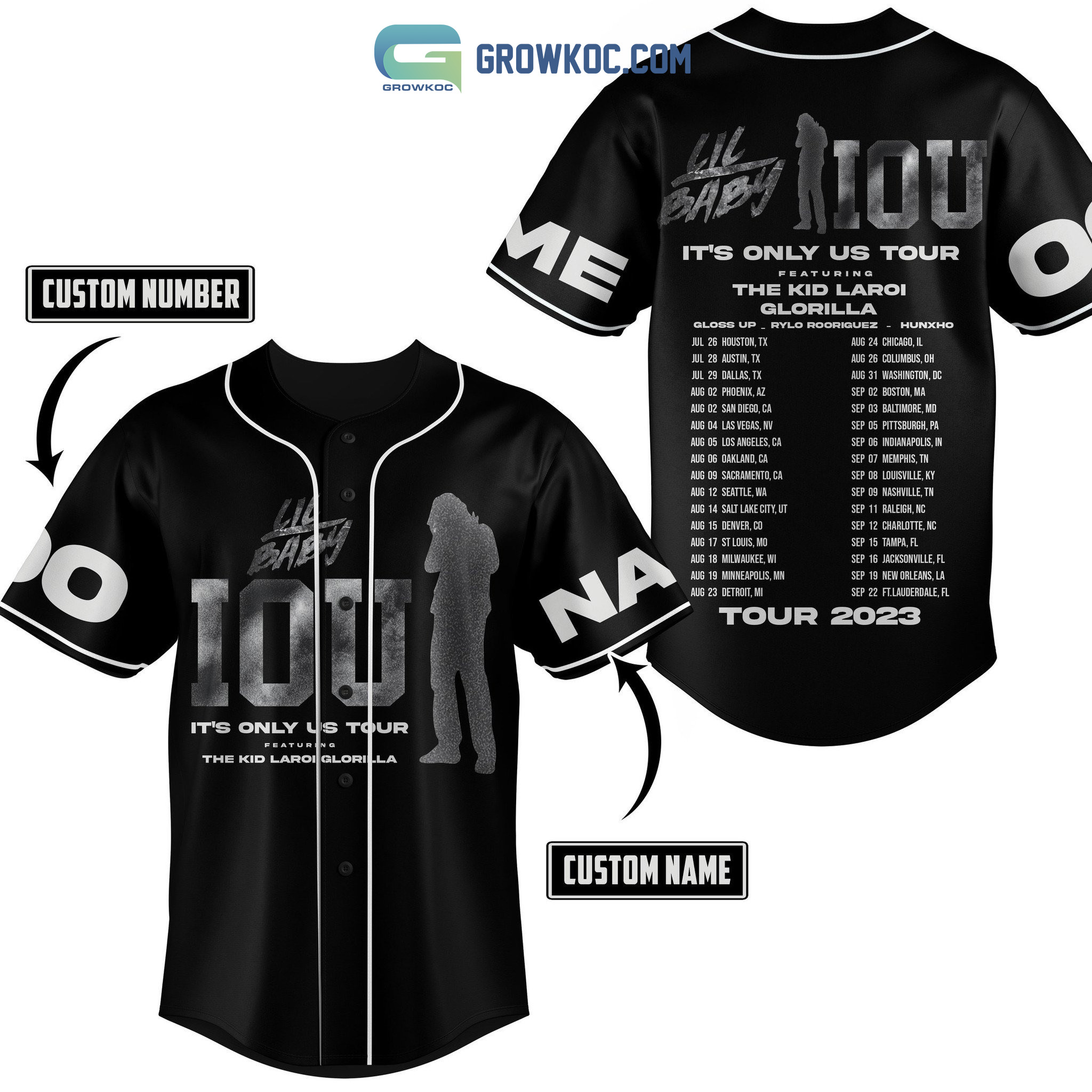 Lil Baby IOS It's Only Us Tour 2023 Personalized Baseball Jersey