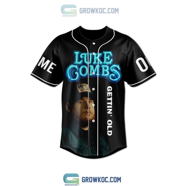 Luke Combs Getting’ Old You Got A Fast Car Personalized Black Design Baseball Jersey