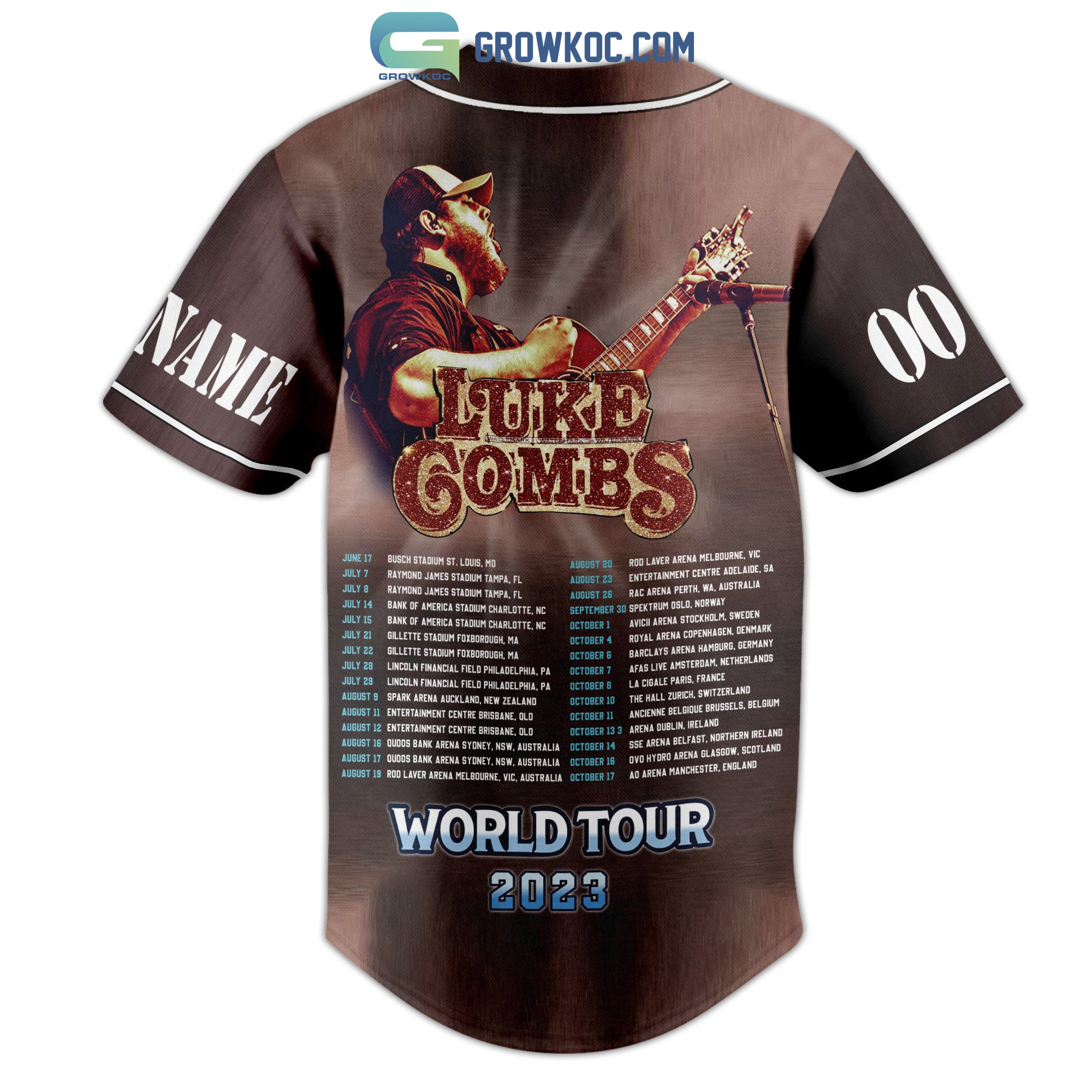 Luke Combs World Tour 2023 Personalized Baseball Jersey