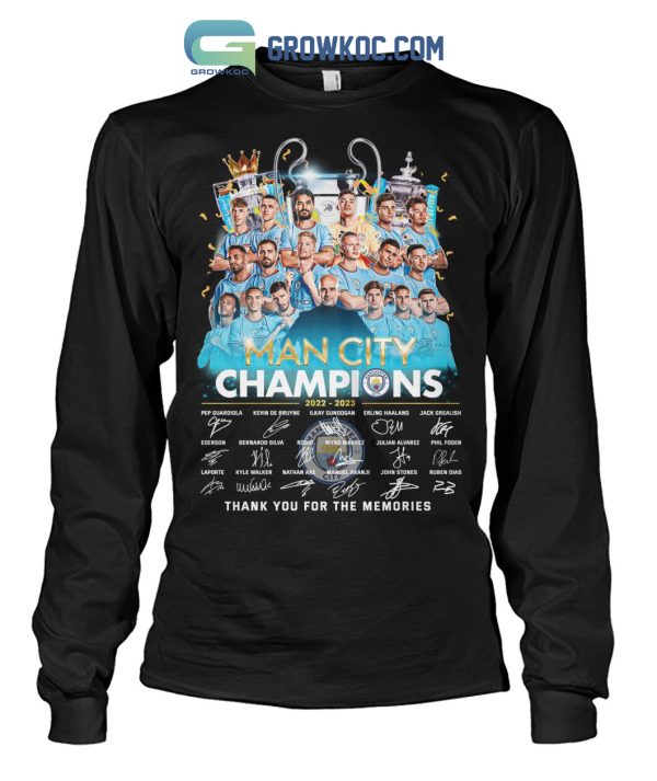 Man City Champions Team 2022 2023 The Treble Cup T Shirt