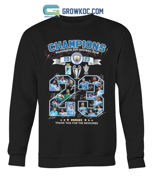 Manchester City The Citizens Champions 2023 Thank You For The Memories T Shirt