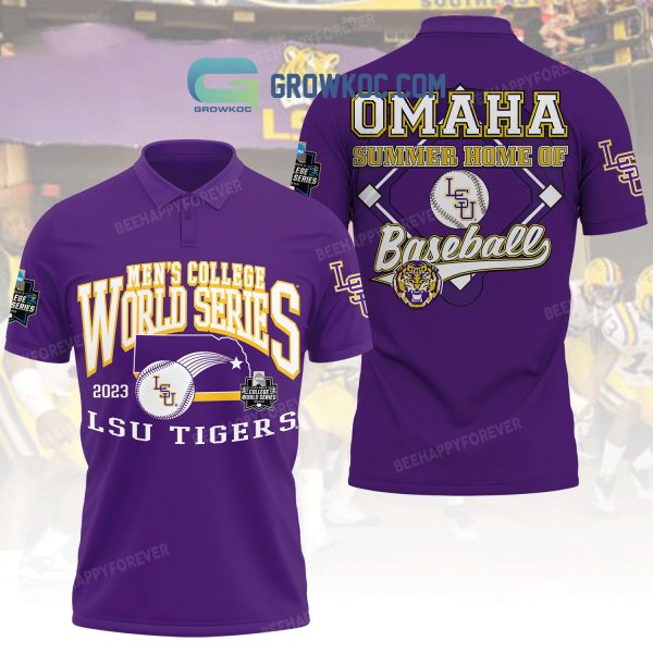 Men’s College World Series 2023 LSU Tigers Omaha Summer Home Of Baseball Polo Shirt