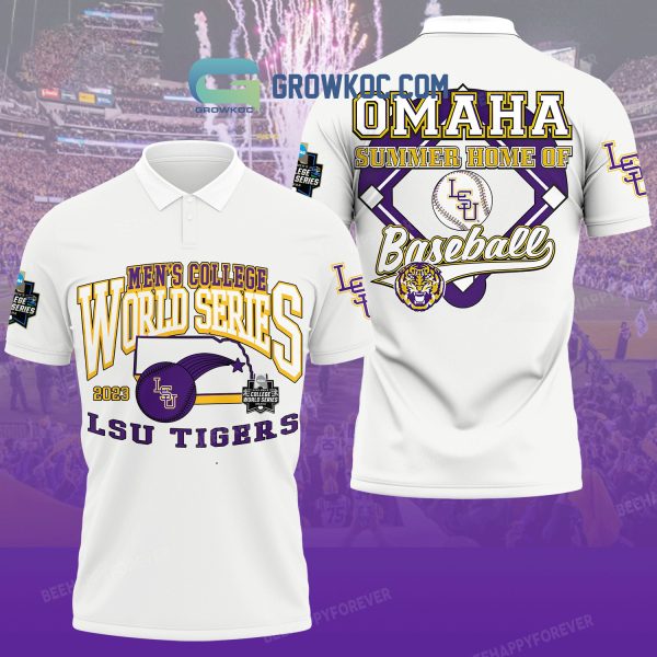 Men’s College World Series 2023 LSU Tigers Omaha Summer Home Of Baseball Polo Shirt