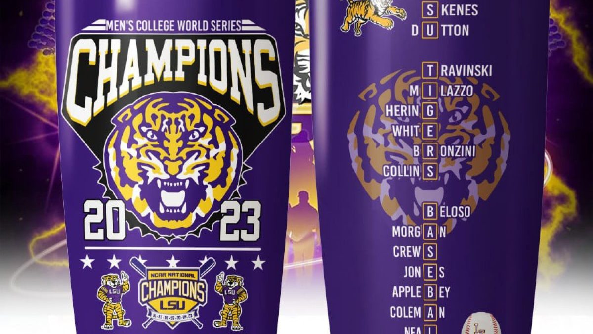 Men's College World Series Champions 2023 LSU Tigers Purple Design