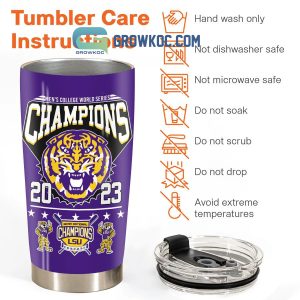 Men’s College World Series Champions 2023 LSU Tigers Purple Design Tumbler