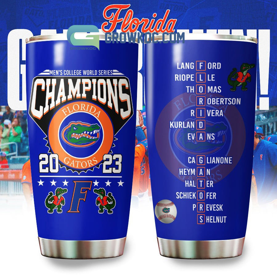 Men's College World Series Champions Florida Gators 2023 Blue Design Tumbler