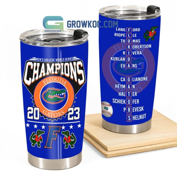 Men’s College World Series Champions Florida Gators 2023 Blue Design Tumbler
