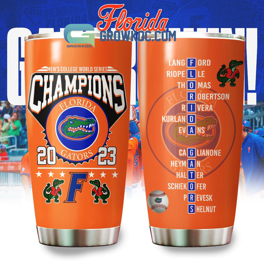 Men's College World Series Champions Florida Gators 2023 Orange Design Tumbler