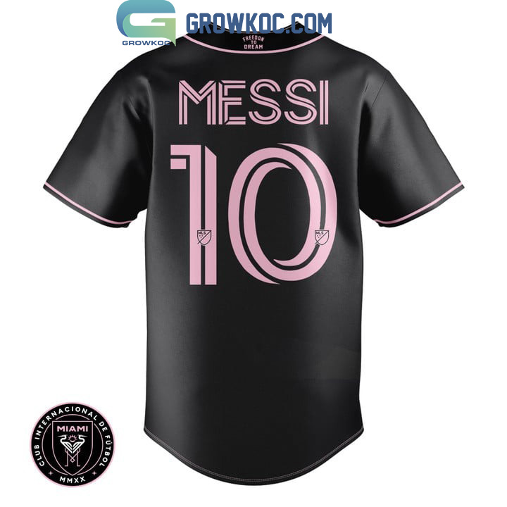 Messi 10 Inter Miami FC Black Design Baseball Jersey