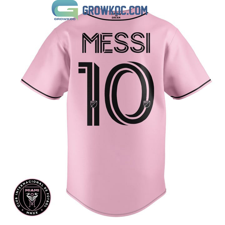Messi 10 Inter Miami FC Pink Design Baseball Jersey