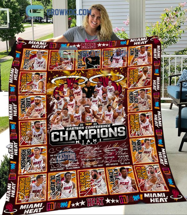 Miami Heat Eastern Conference Champions 2022 2023 Fleece Blanket Quilt