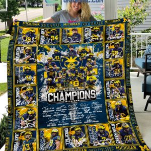 Michigan Wolverines Football Big Ten Conference Champions Fleece Blanket Quilt