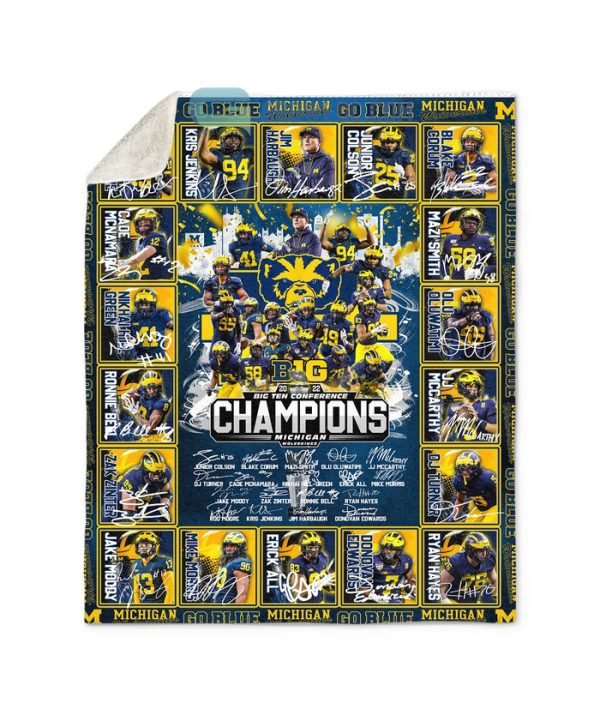 Michigan Wolverines Football Big Ten Conference Champions Fleece Blanket Quilt