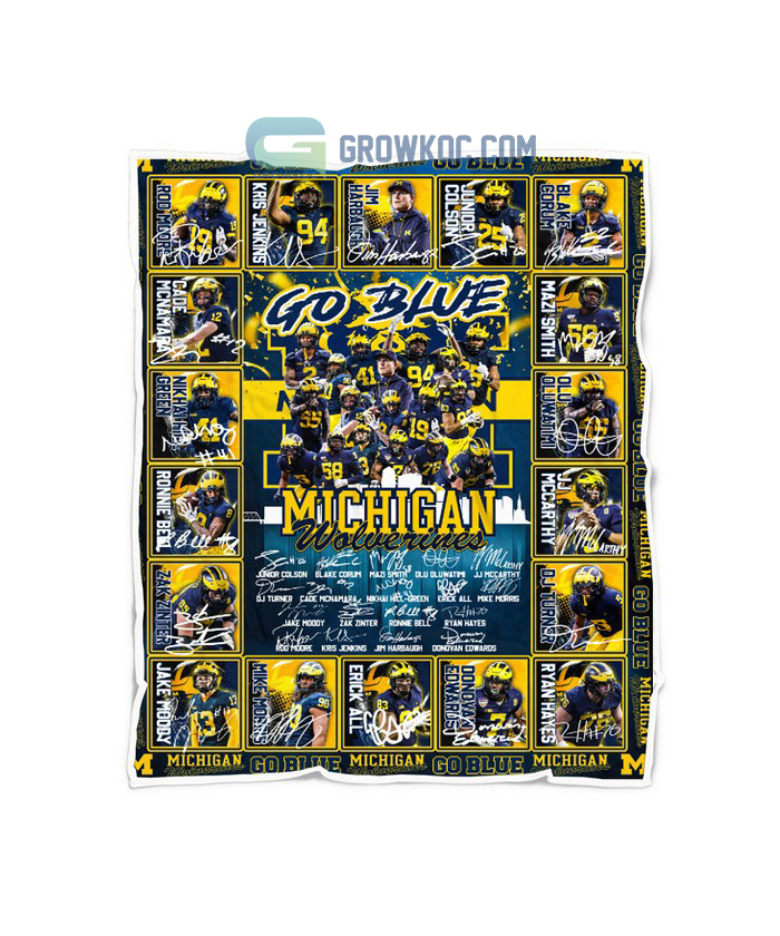 Michigan Wolverines Football Go Blue Fleece Blanket Quilt