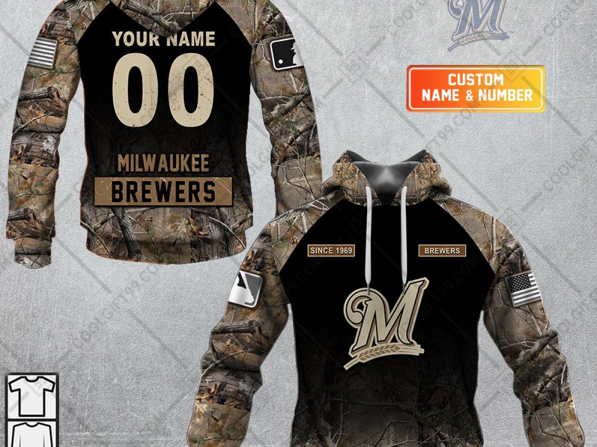 Milwaukee Brewers MLB Personalized Hunting Camouflage Hoodie T Shirt -  Growkoc