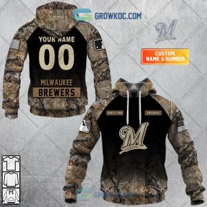 Milwaukee Brewers MLB Personalized Hunting Camouflage Hoodie T Shirt