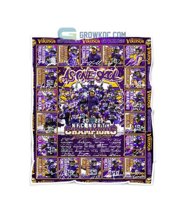 Minnesota Vikings NFC North Champions 2022 As One Skol Fleece Blanket Quilt