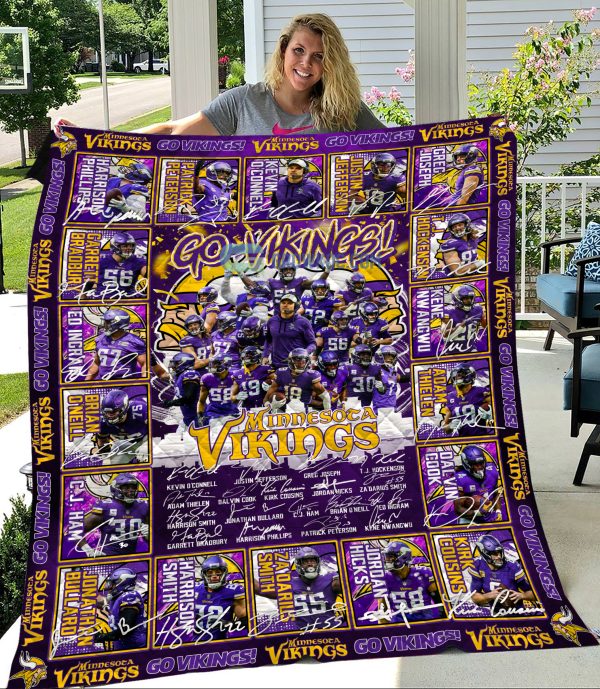 Minnesota Vikings NFC North Champions 2022 Go Vikings Fleece Blanket Quilt