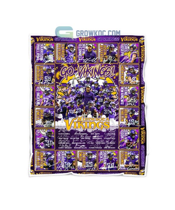 Minnesota Vikings NFC North Champions 2022 Go Vikings Fleece Blanket Quilt