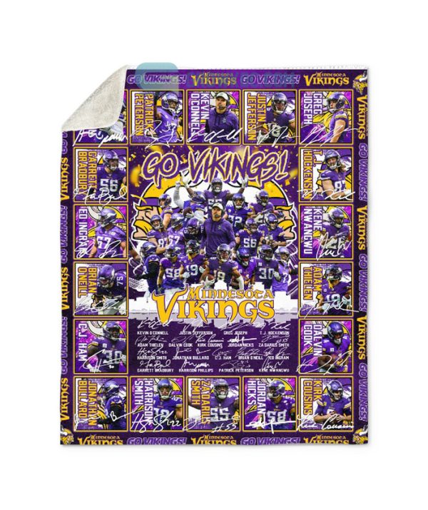 Minnesota Vikings NFC North Champions 2022 Go Vikings Fleece Blanket Quilt